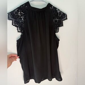 Express Black Lace Sleeveless Blouse